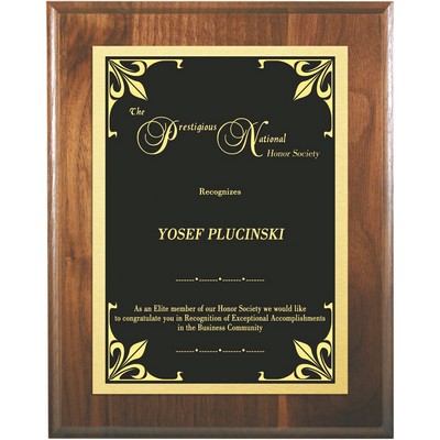 Regent Genuine Walnut Award Plaque 9"x12"