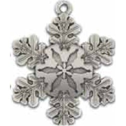 Two-Sided Mirror Image Pewter Snowflake Ornament (Non-Imprinted)