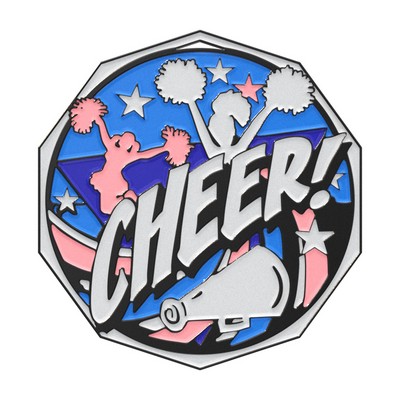 Cheerleader Decagon Colored Medallion (2")