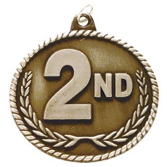 Sunray Medals, 2nd, Braided Design - 1-1/4" Diameter