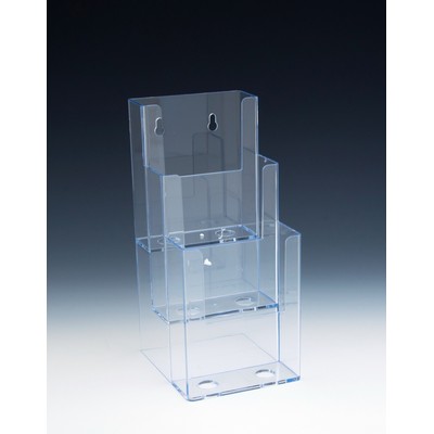 3 Tier Wall Mount/Countertop Brochure Holder for Trifold Literature (Up to 3.75" W)