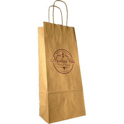 Natural Kraft Wine Paper Shopping Bag (5 ¼"x 3 ½"x 13")