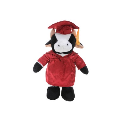 Soft Plush Cow in Graduation Cap & Gown Stuffed Animal