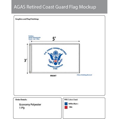 Coast Guard Retired Flags 3x5 foot