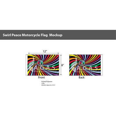 Swirl Peace Motorcycle Flag 6"X9"