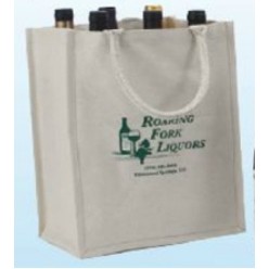 Jute Wine Bag w/ Screen Print Imprint (8"x8"x14 1/2")