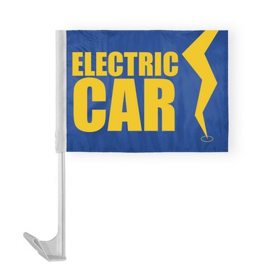 Electric Car with Bolt Car Flags 12x16 inch