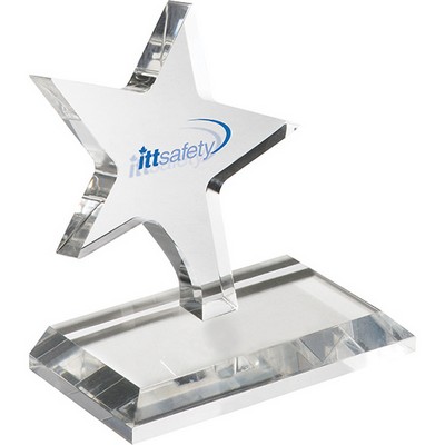 Clear Dancing Star Award (5 1/2"x 6"x 3/4") Screen-Printed