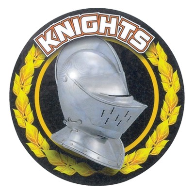 2" Knight Mascot Mylar Medallion Insert Disc