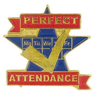 7/8" Perfect Attendance Lapel Pin