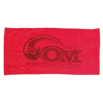 Salsa Red Terry Velour Beach Towel (32"x64")