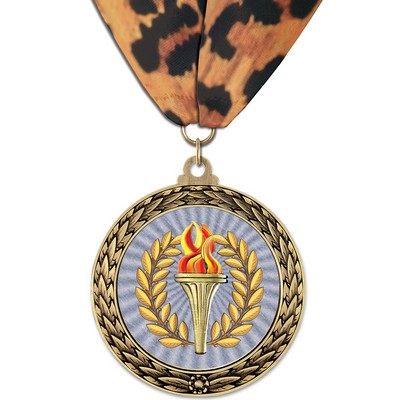 2-5/8" GFL Full Color Medal w/ Stock Millennium Neck Ribbon