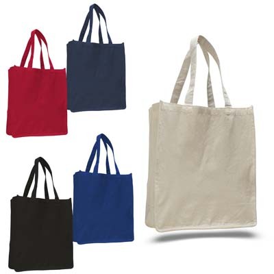 12 Oz. Carry-All Large Canvas Tote W/7" Gusset (10 Colors Now)