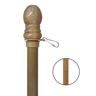 5' x 1" Natural Wood 2-Piece Pole