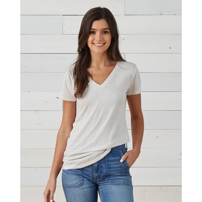 Enza Ladies Melange V-Neck Tee