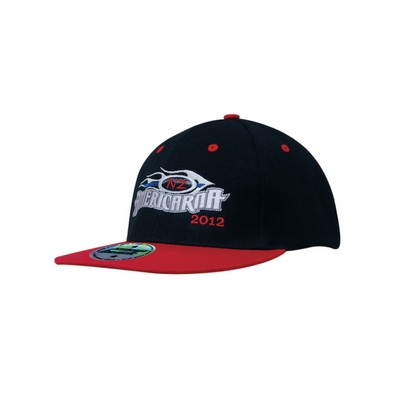 Two-Tone Premium American Twill Flat Bill Snapback Cap (Embroidered)