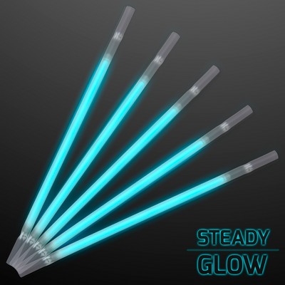 Turquoise Glow Straws for Party Drinks - BLANK