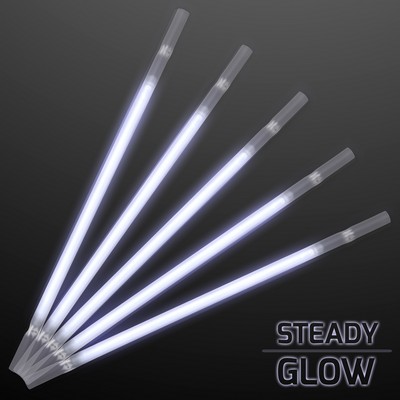 White Glowing Straws for Party Drinks - BLANK