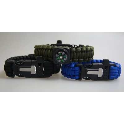 Outdoor Multifunctional Survival Bracelet w/Blade Whistle