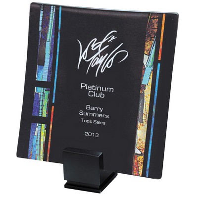 Morning Time Art Glass Tray Award - 8'' x 8'' H