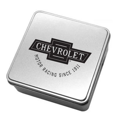 Small Square Tin with screen printed image - imprint extra