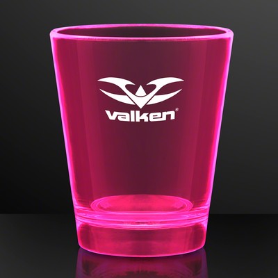 1.5 oz. UV Reactive Pink Glow Shot Glasses - Domestic Print