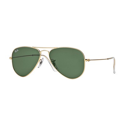 Ray-Ban® Gold/Green Aviator Sunglasses