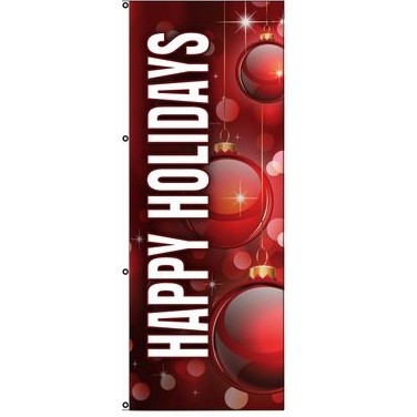 Avenue Banners Holiday Flag (Red Happy Holidays)