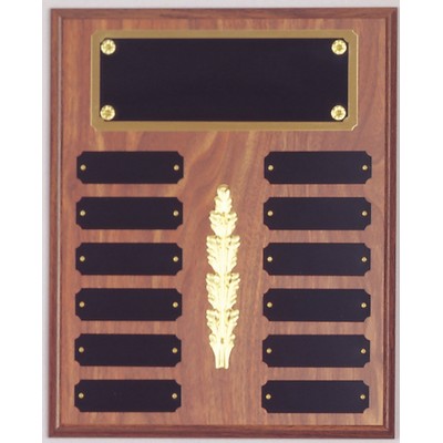 Walnut Perpetual Plaque, 10 1/2 x 13", 12 plates