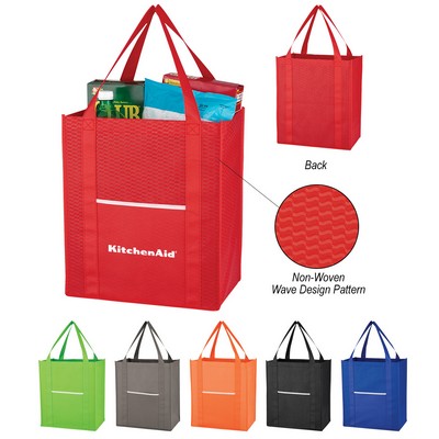 Non-woven Wave Shopper Tote Bag