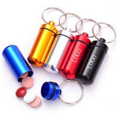 Mini Pill Bottle w/Keychain