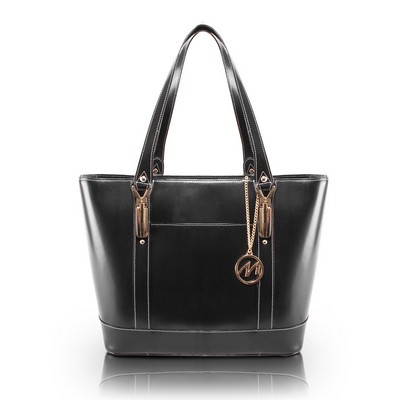 ARYA | Black Leather Tablet Tote | McKleinUSA