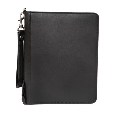 Ashlin® Designer Midnight Black Lincoln Tuscany Mid Sized Pro Zippered Padfolio Binder