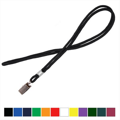 1/8" Blank Round Braid Lanyard (Bulldog Clip)