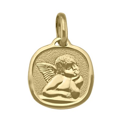 14K gold Thinking Angel pendant