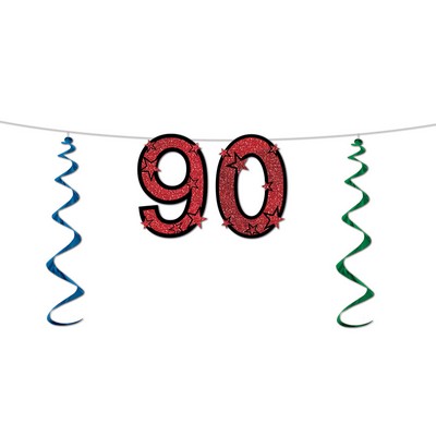 "90" Glittered Streamer