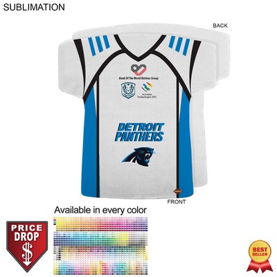 Football Jersey Shape Microfiber Dri-Lite Terry Keepsake Towel, 18x17, Sublimated Front Side