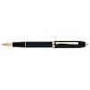 Luxury Line Cross Townsend Black Lacquer Fountain Pen Medium Tip 23 KT Gold Plated Appts