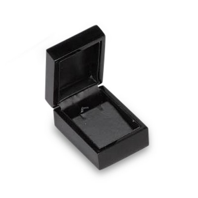 High Gloss Black Wood Stud Earring Box