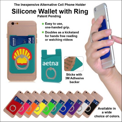 Teal Silicone Wallet w/Ring