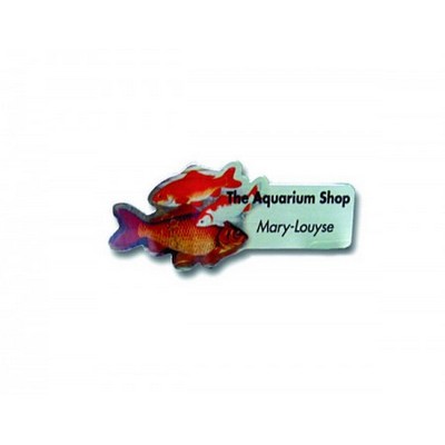 Custom Shape Stickpin Metal Name Badge