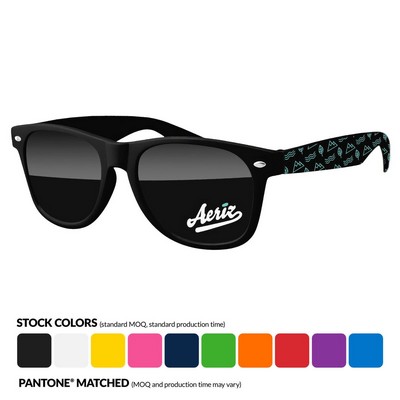 Full Arm Imprint Retro Sunglasses