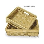 Woodchip Slat Tray/Gift Basket (10 1/2"x10 1/2"x2 1/2")