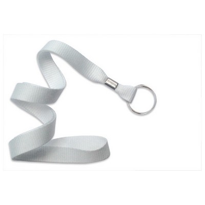 5/8" Blank Lanyard w/Split Ring (White)