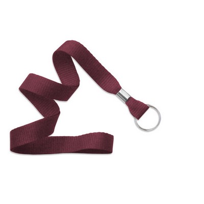 5/8" Blank Lanyard w/Split Ring (Maroon Red)