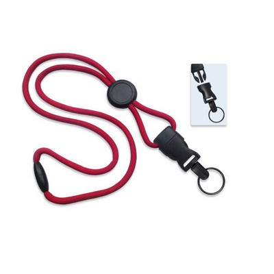 1/4" Blank Detachable Lanyard w/Round Slide &amp; Split Ring (Red)