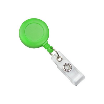 Round Plastic Clip-On Neon Badge Reel (Neon Green)