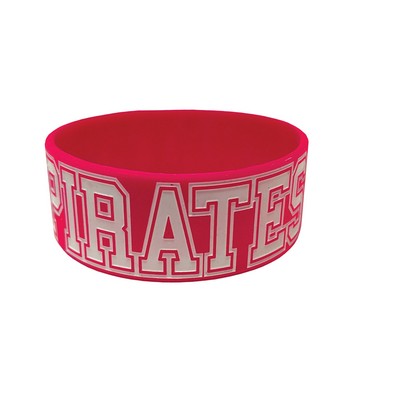 Adult Debossed Silicone Wristband (1") with inkfill