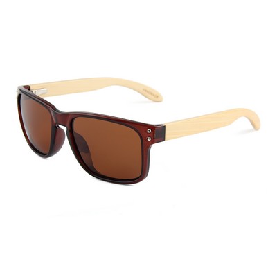 Bamboo Sunglasses - Brown Lenses - Clear Brown Frames