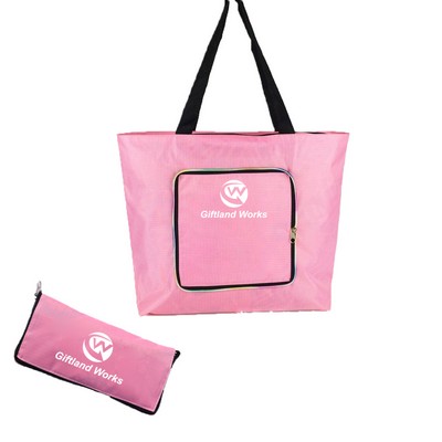 Heavy Duty Foldable Tote Bag w/Wallet Size Pouch